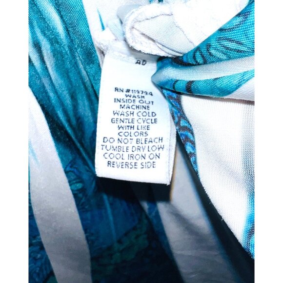 Style & Co Womens XL Tunic Top Blue Green Rhinestone Embellished 3/4 Sleeve - Picture 6 of 6